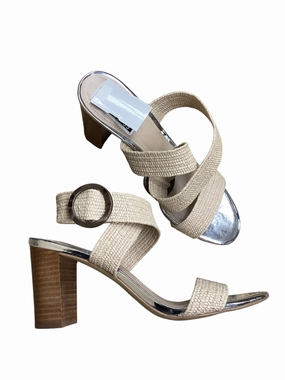 Shoes Heels Block By White House Black Market In Silver & Tan, Size: 9