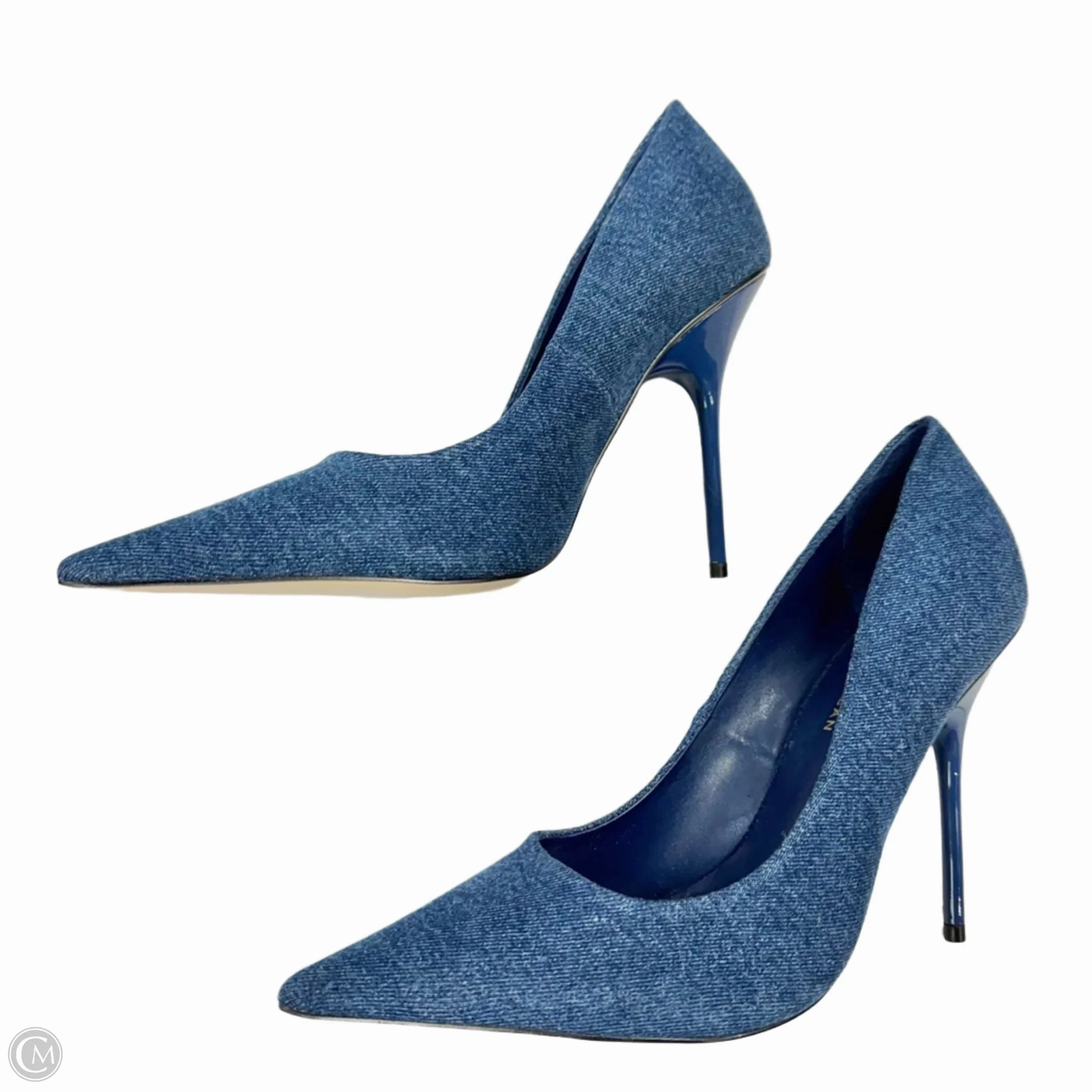 Shoes Heels Stiletto By Good American In Blue Denim, Size: 10.5
