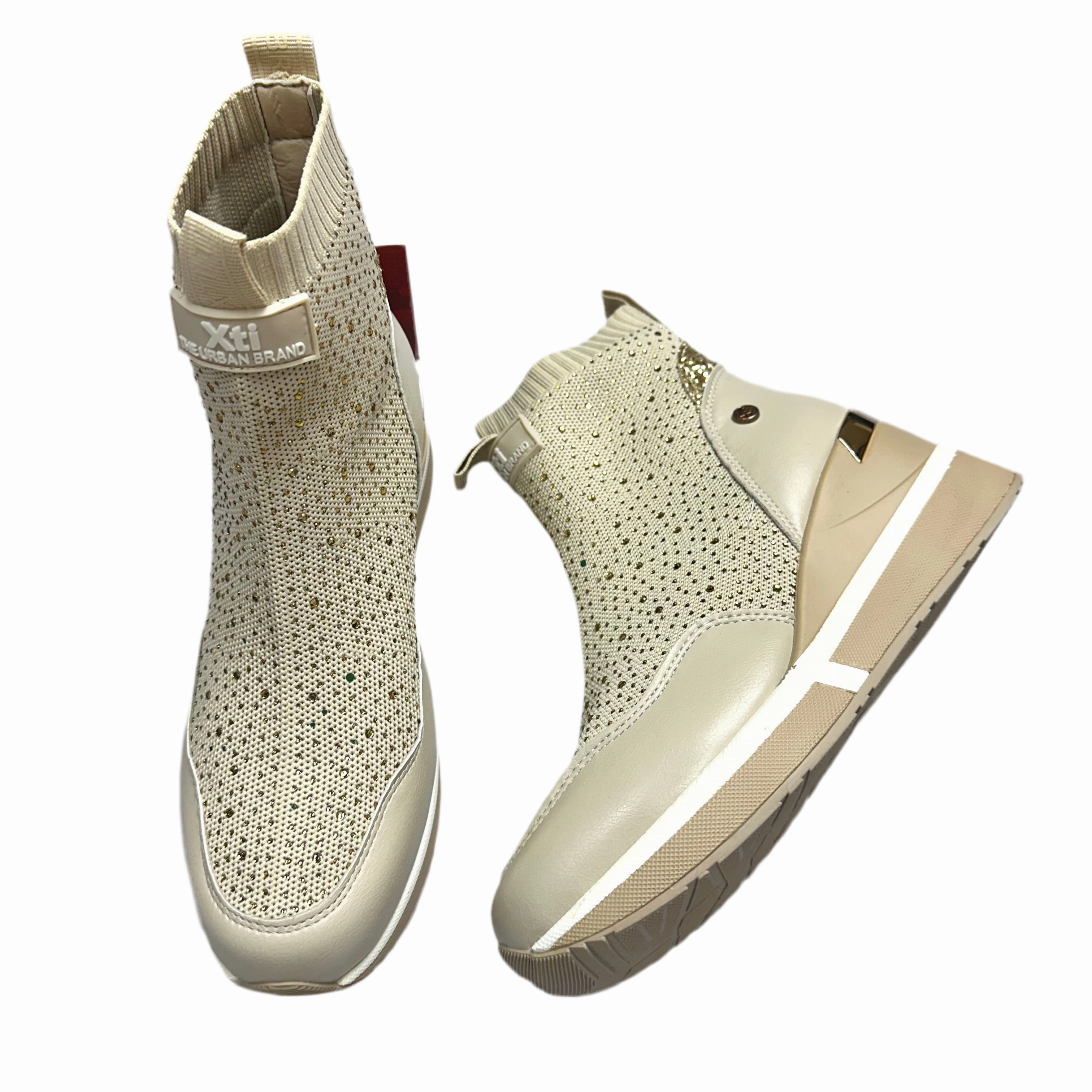 Shoes Sneakers Platform By Xti In Beige, Size: 6.5