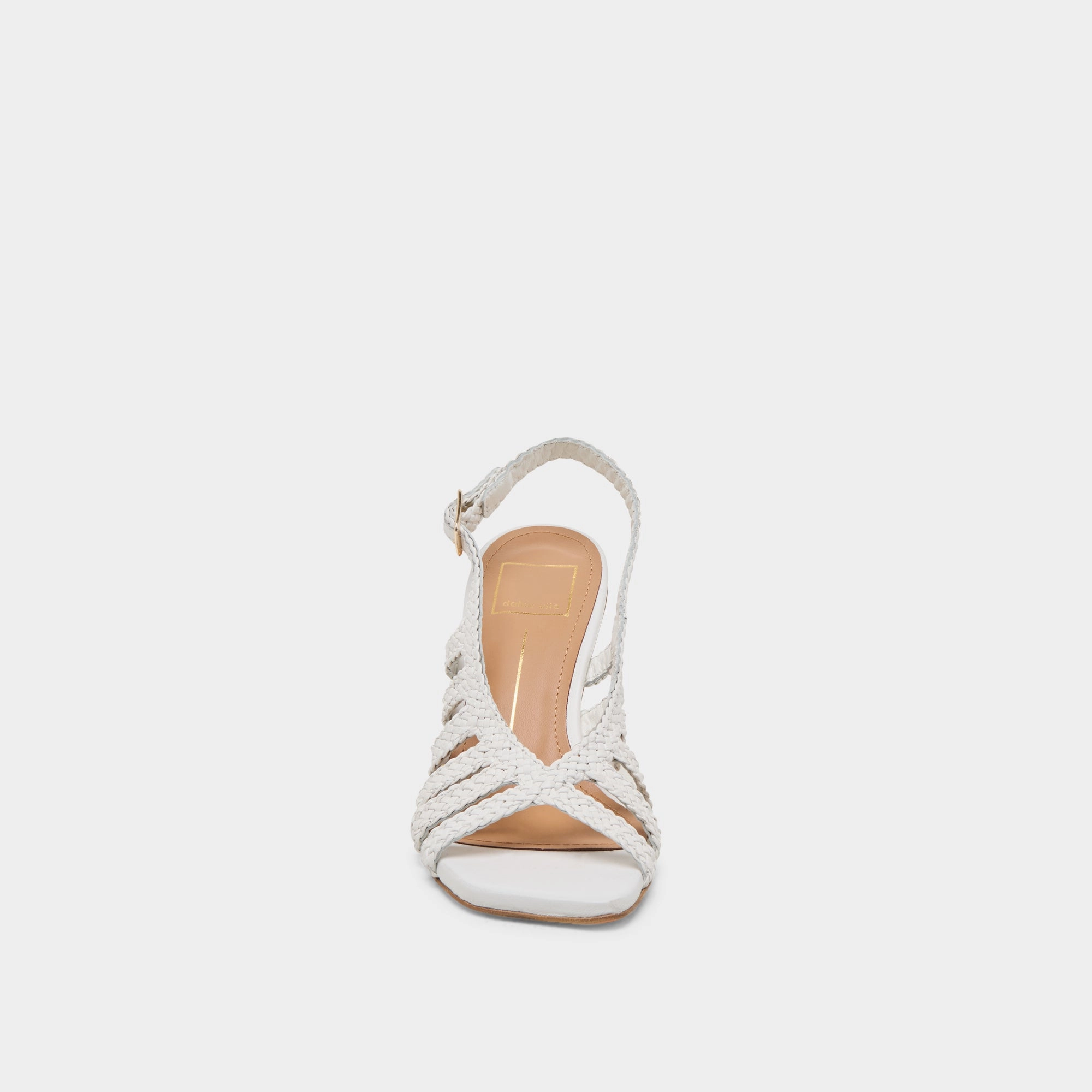 SICILY HEELS WHITE WOVEN LEATHER