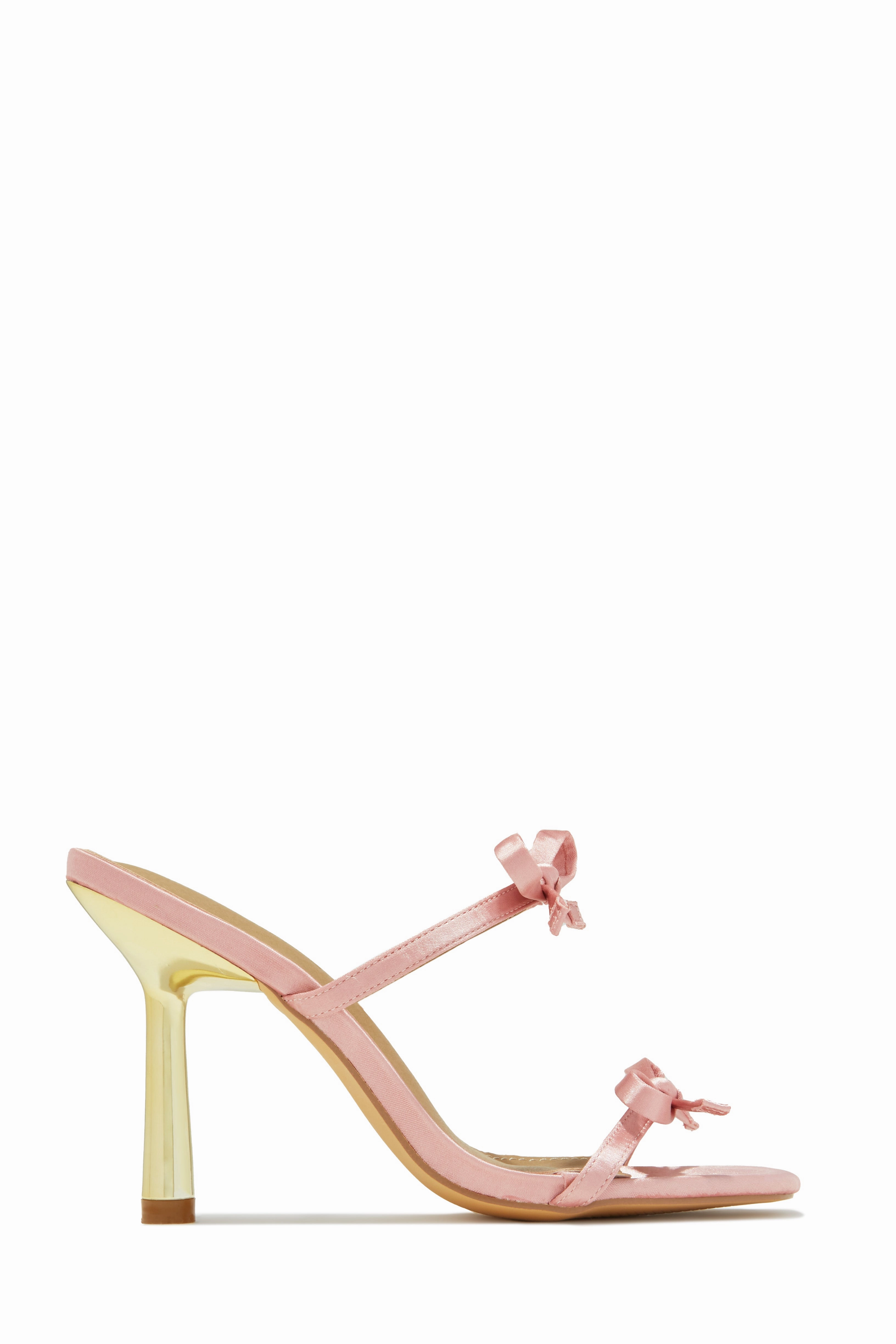 Simple Affair Bow Heel Mules - Pink