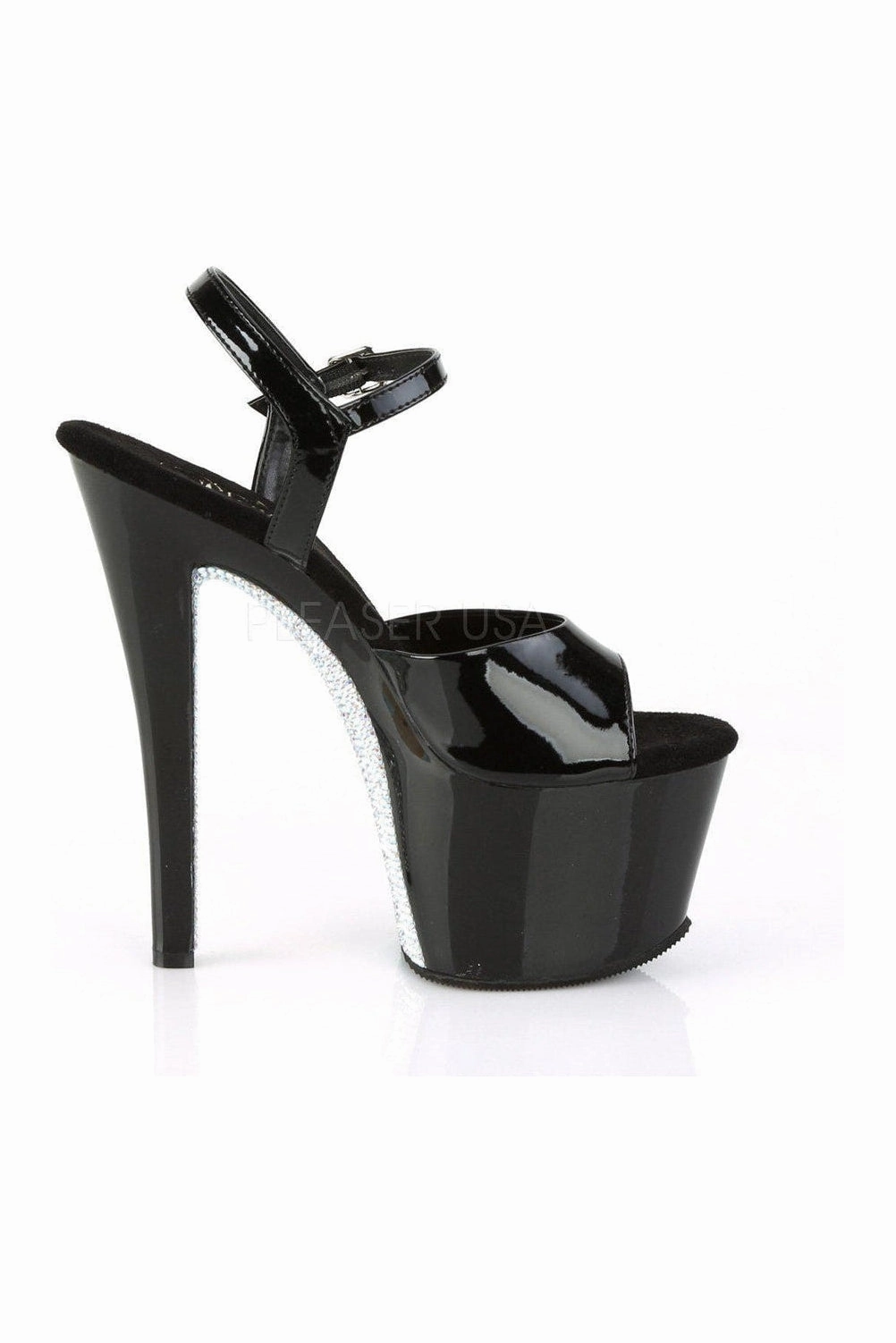 SKY-309CRS Platform Sandal  | Black Patent