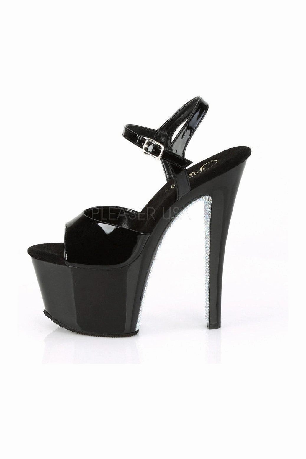SKY-309CRS Platform Sandal  | Black Patent