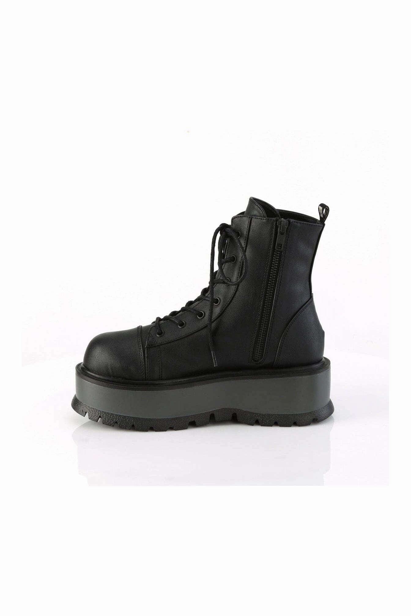 SLACKER-55 Black Vegan Leather Ankle Boot