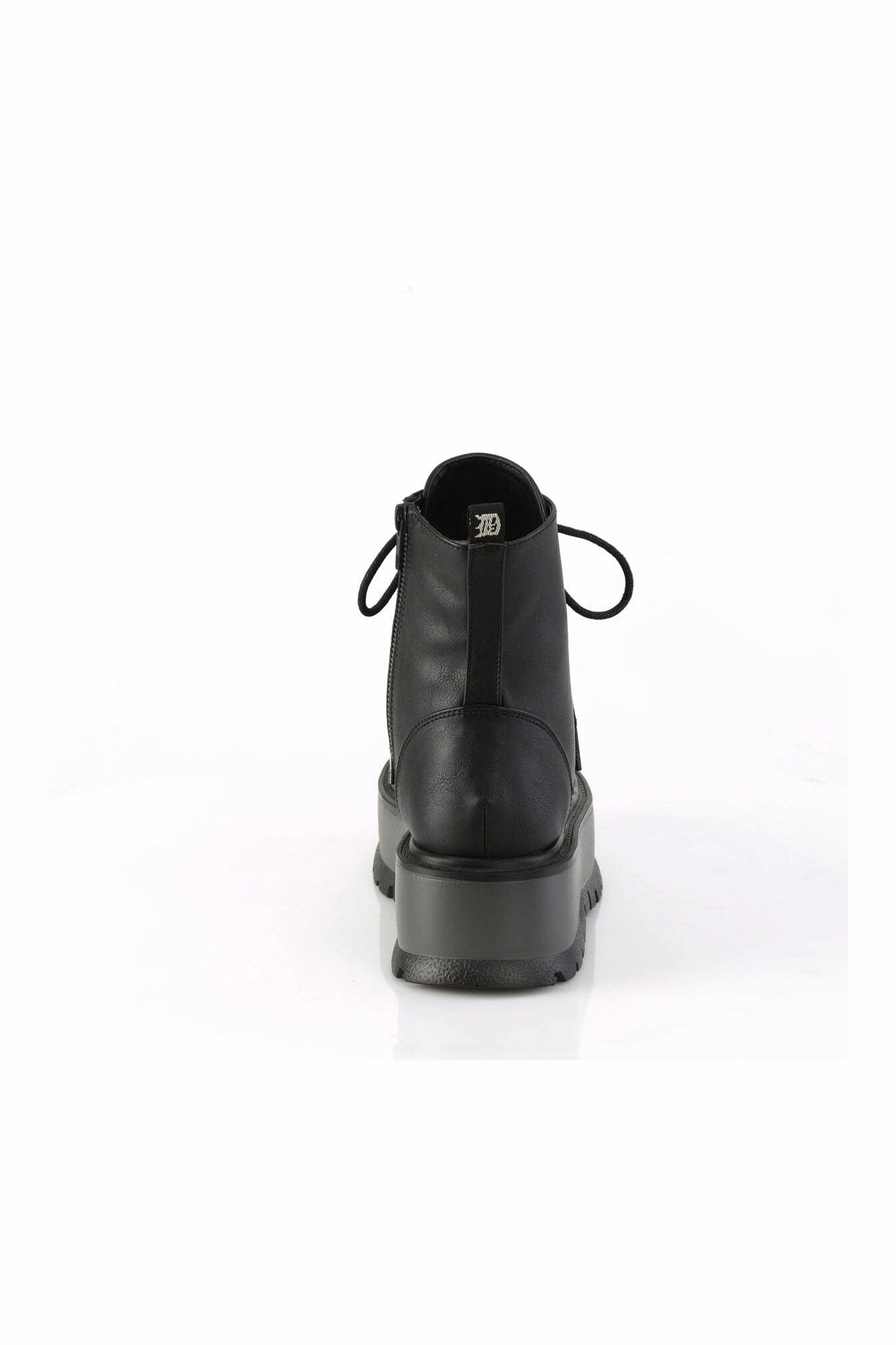 SLACKER-55 Black Vegan Leather Ankle Boot