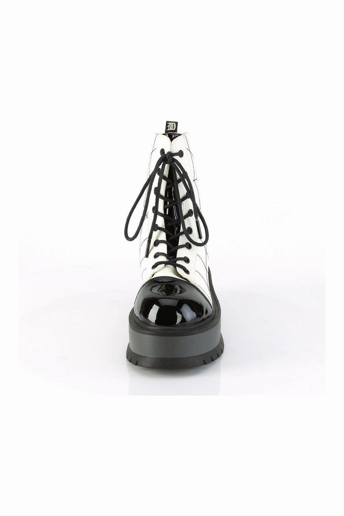 SLACKER-88 Ankle Boot | White Faux Leather