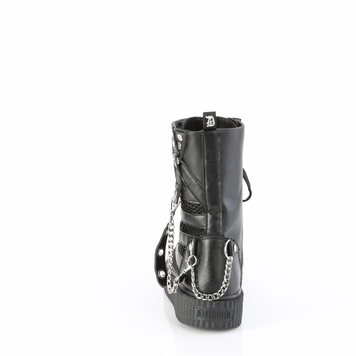 SNEEKER-325  Black Vegan Leather-Fishnet