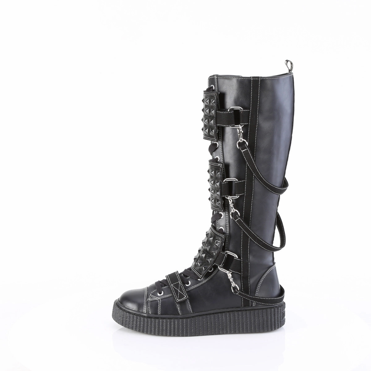 SNEEKER-410  Black Vegan Leather-Canvas