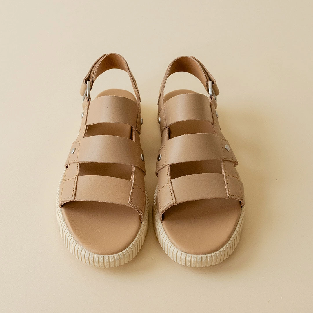 Sorel Ona Ave Slingback Flat Sandal-Honest Beige/Bleached Ceramic