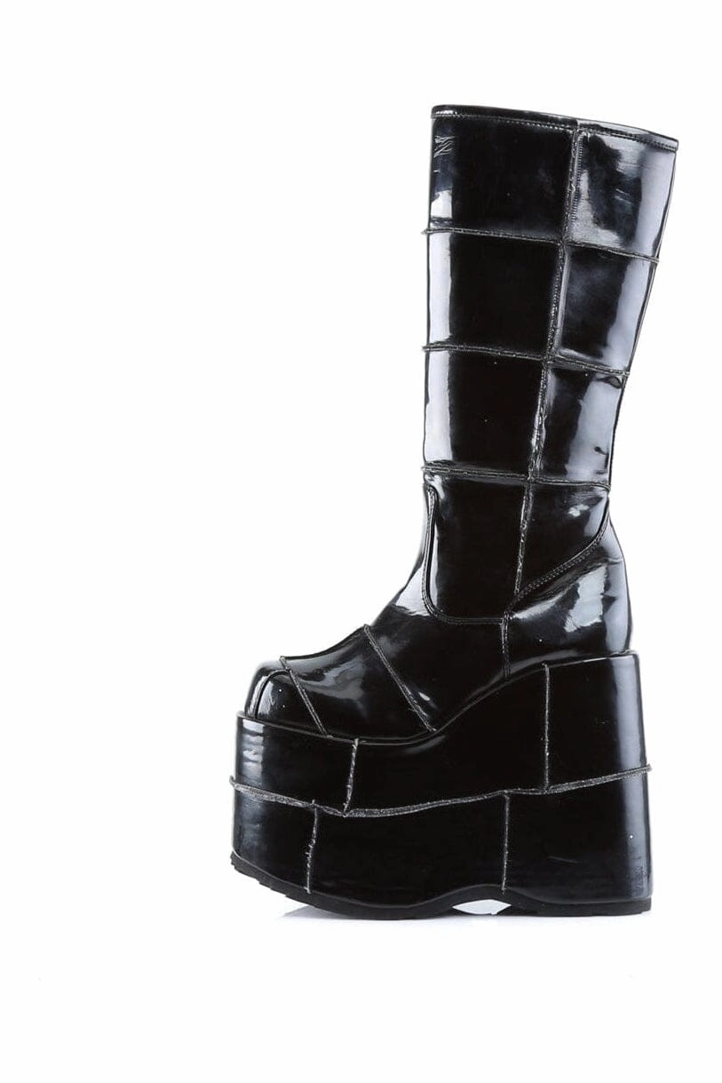 STACK-301 Black Patent Knee Boot