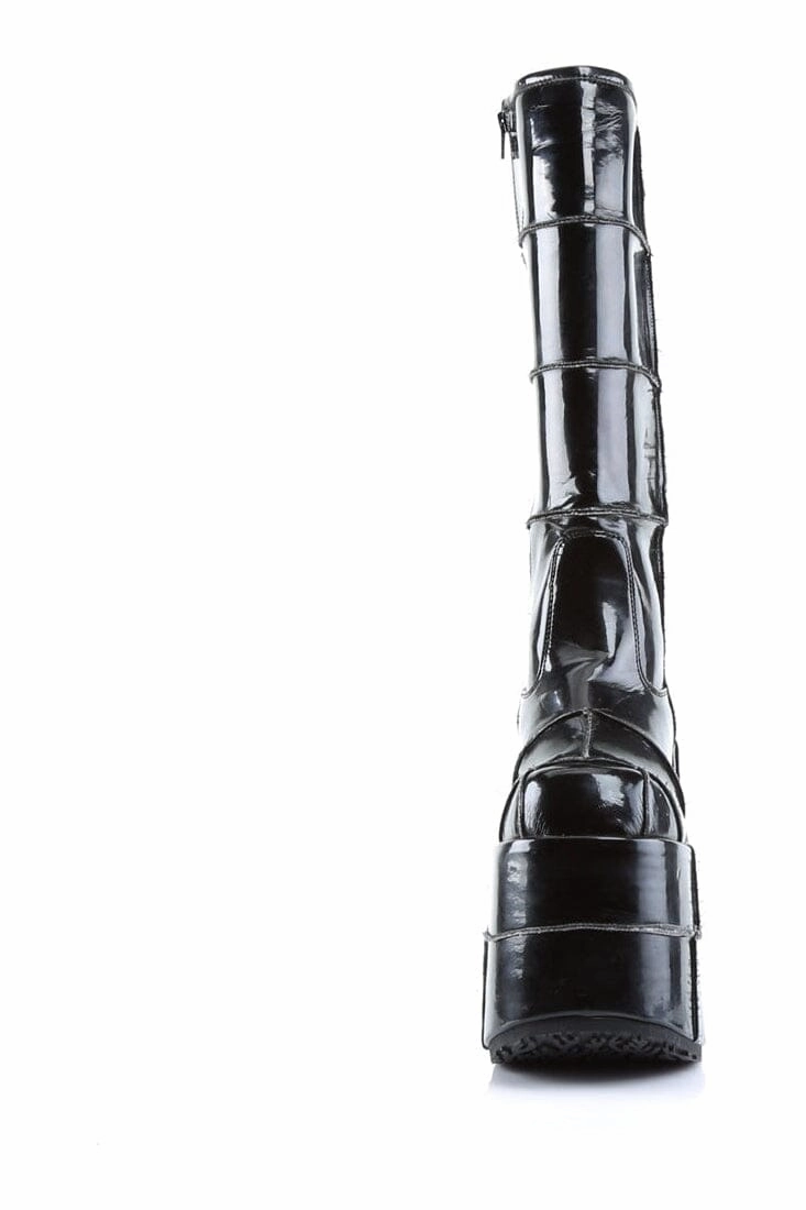 STACK-301 Black Patent Knee Boot