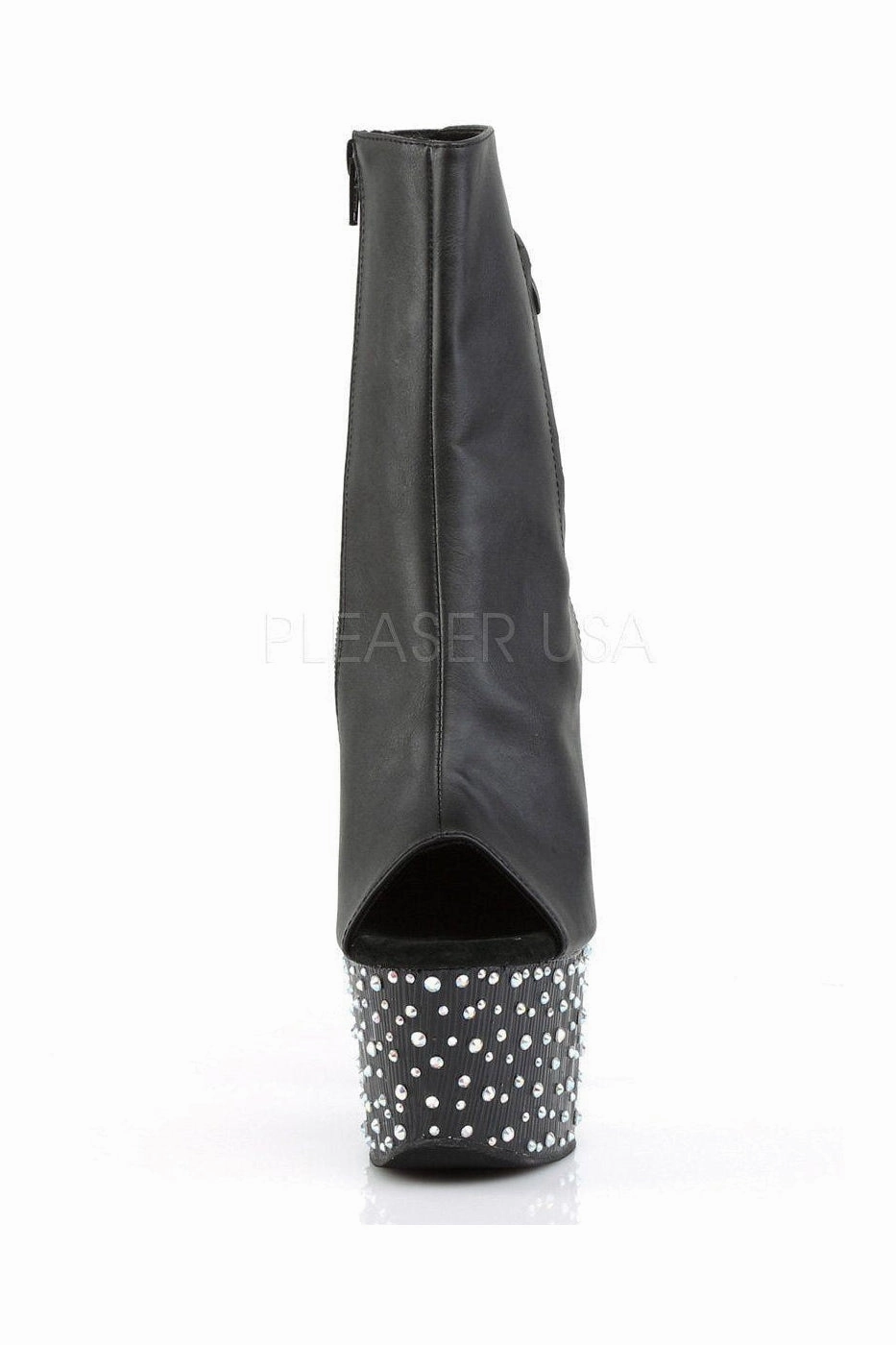 STARDANCE-1018-7 Platform Boot  | Black Faux Leather