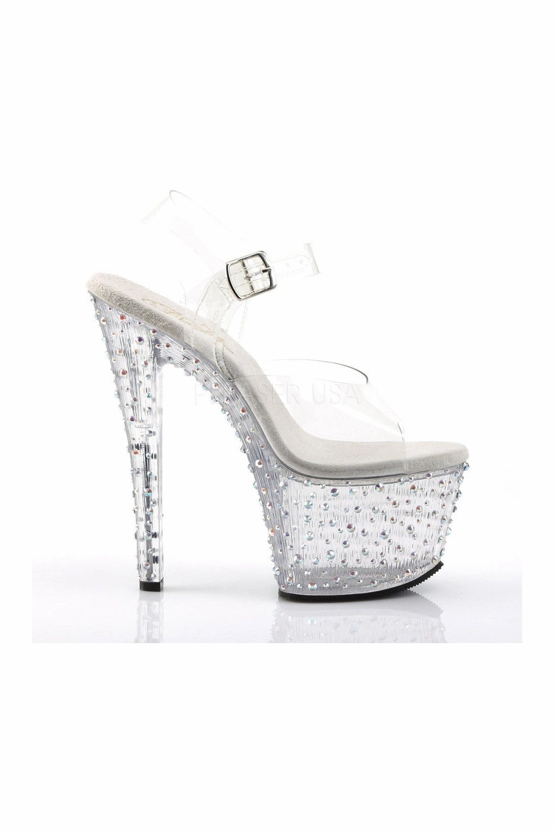 STARDANCE-708 Platform Sandal  | Clear Vinyl