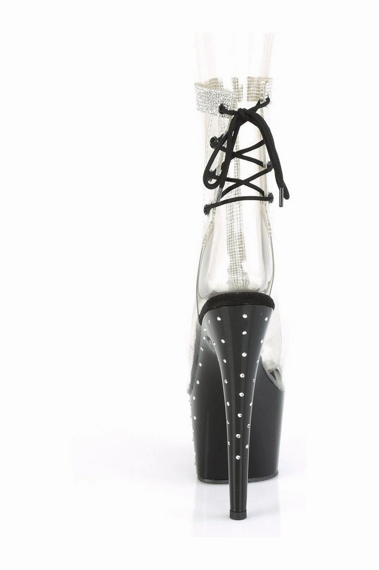 STARDUST-1018C-2RS Exotic Ankle Boot | Clear Vinyl