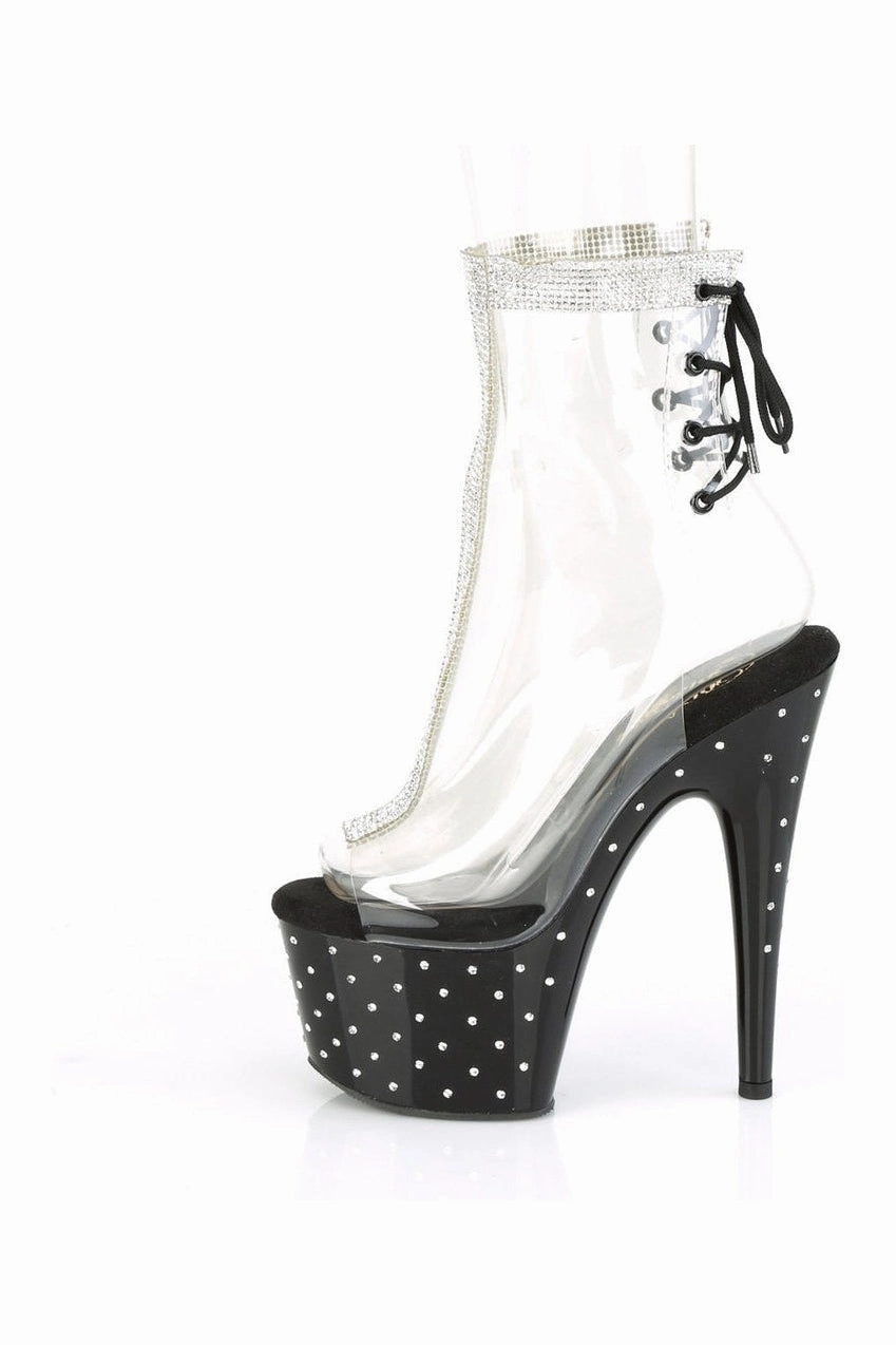 STARDUST-1018C-2RS Exotic Ankle Boot | Clear Vinyl
