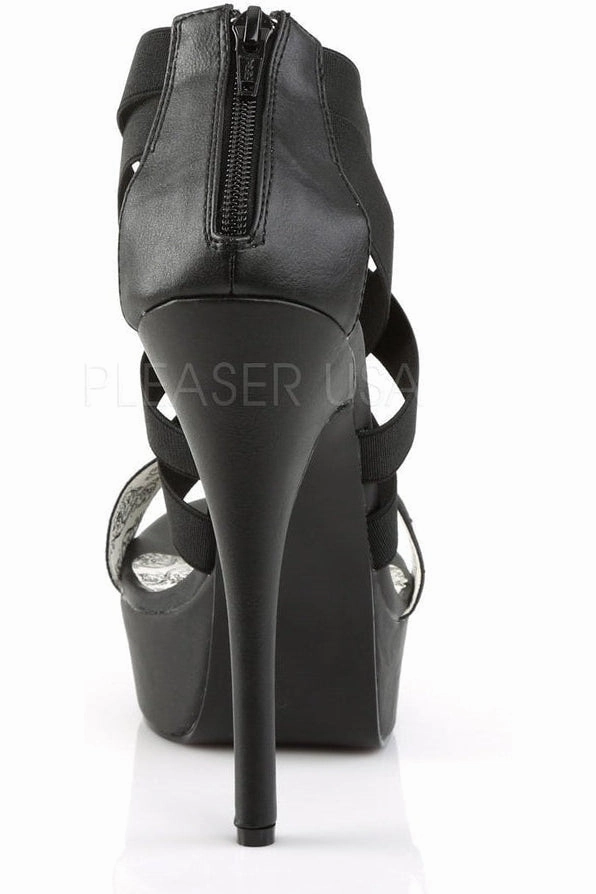 TEEZE-47W Platform Sandal | Black elastic