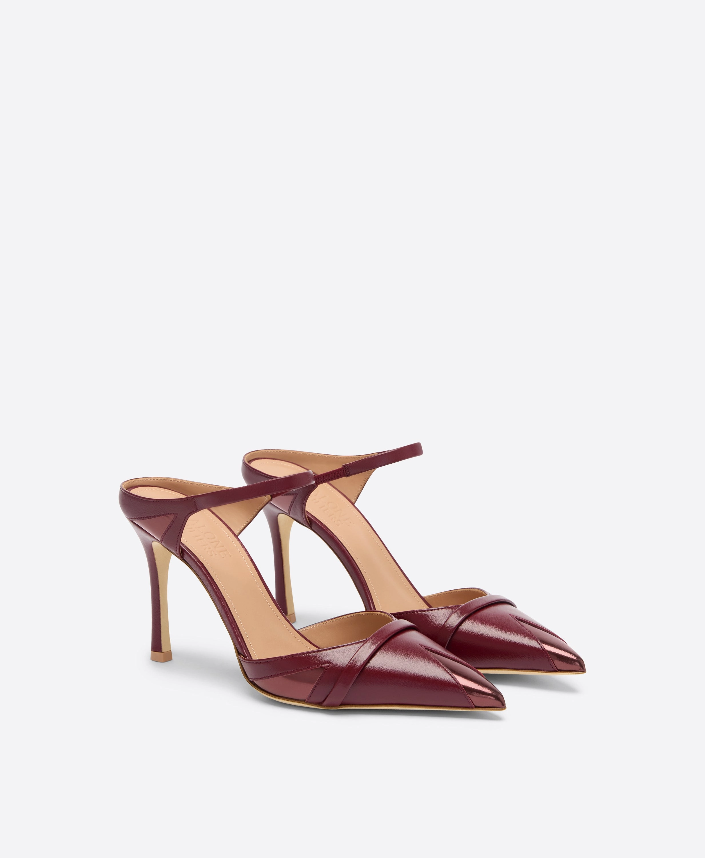 Uma 90 Red Leather Mules
