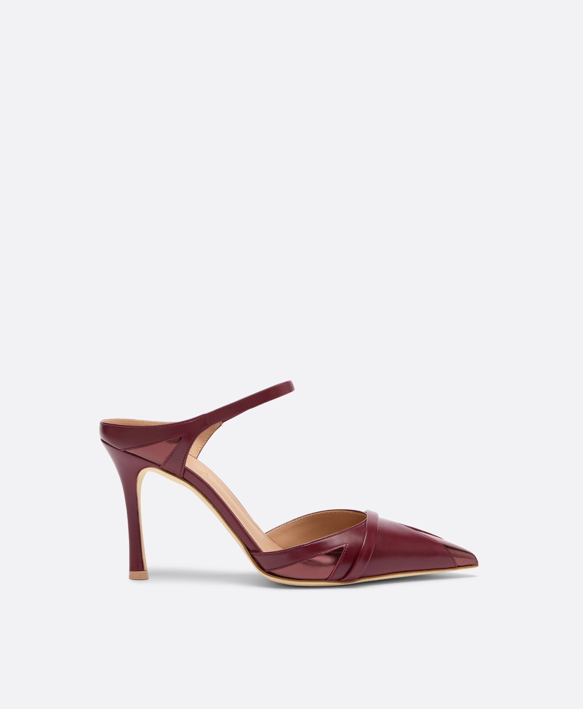 Uma 90 Red Leather Mules