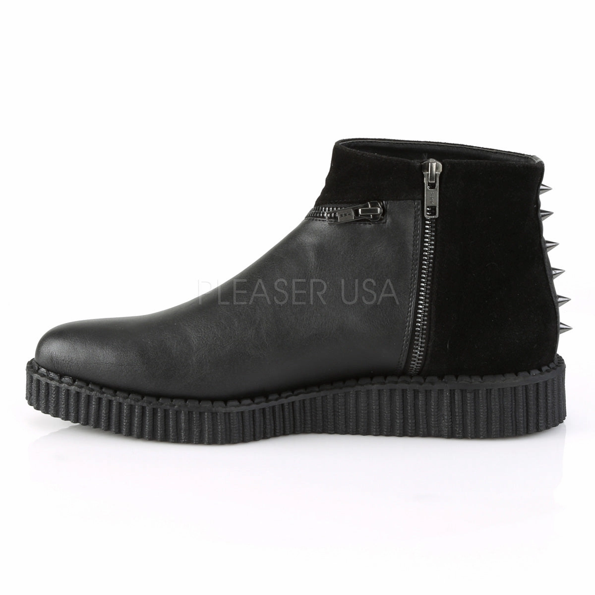 V-CREEPER-750  Black Vegan Leather-Microfiber