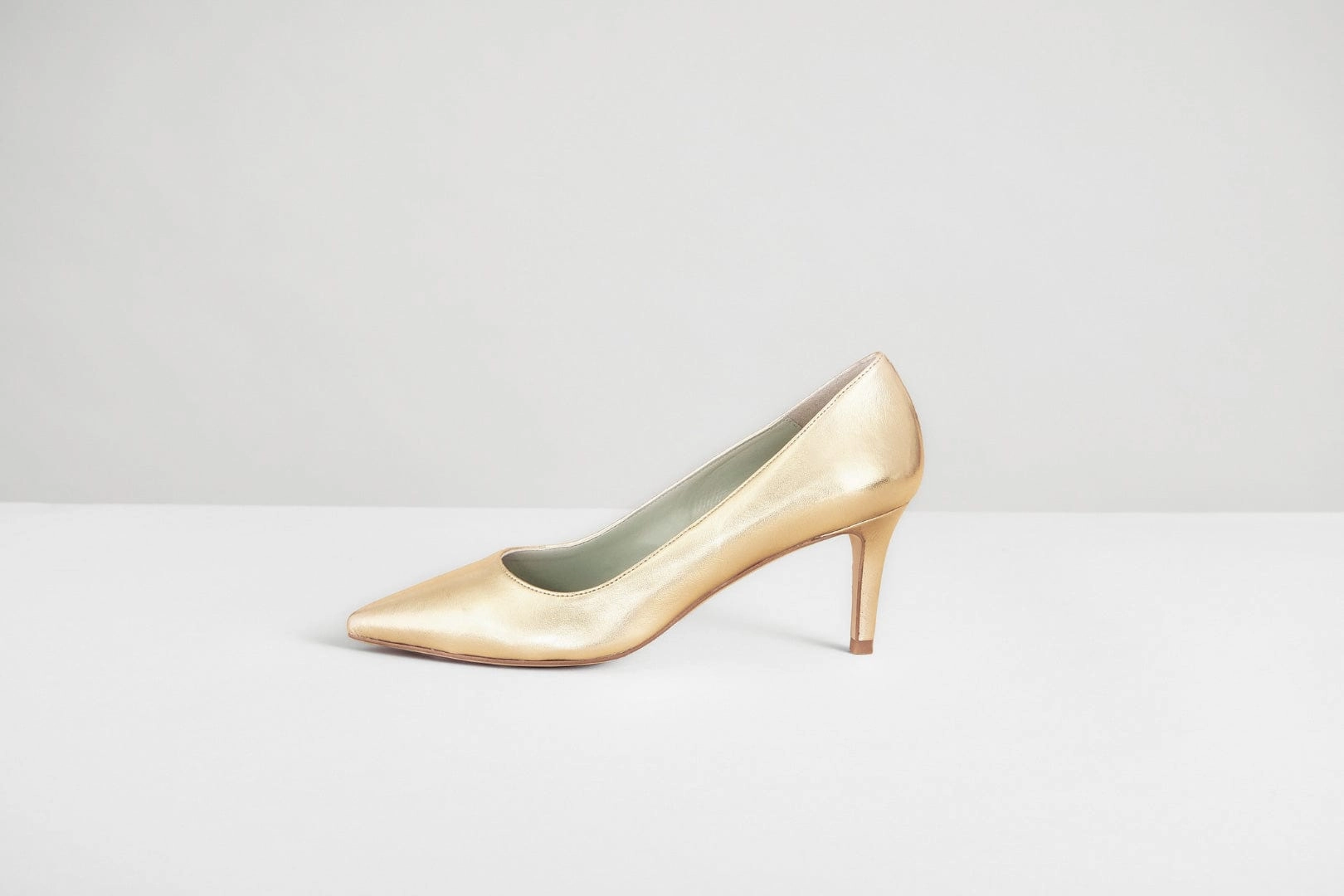 Vegan Leather Pointed Toe Pumps | Gold