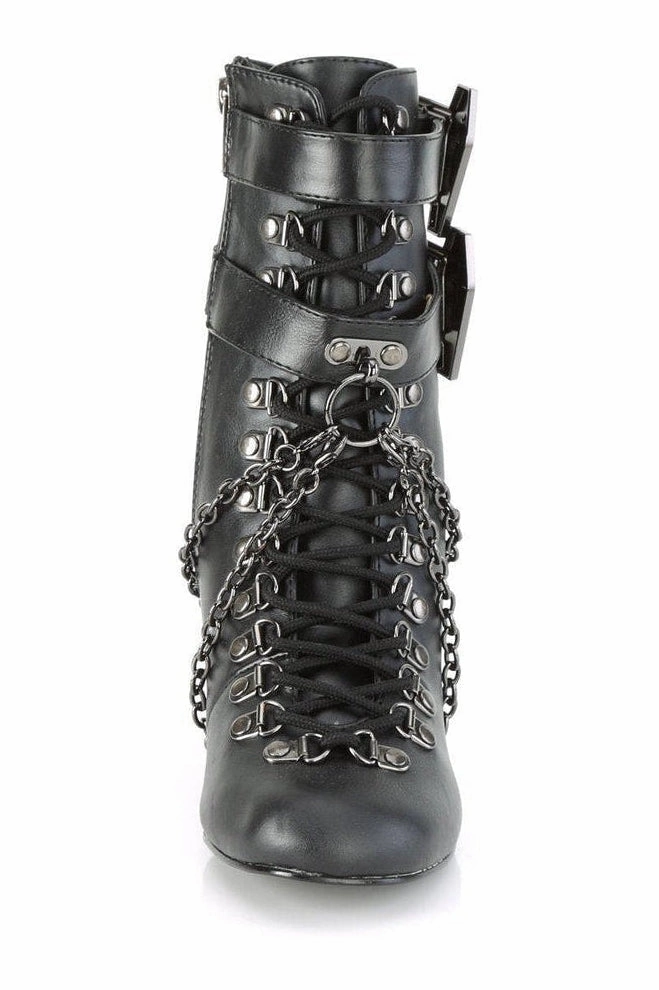 VIVIKA-128 Ankle Boot | Black Faux Leather
