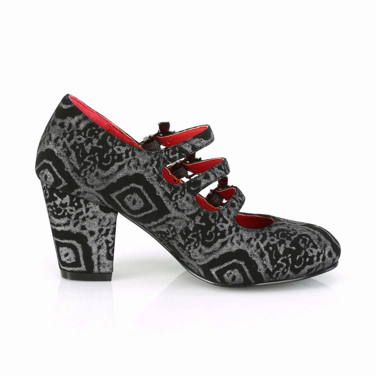 VIVIKA-38  Black-Silver Faux Nubuck Leather