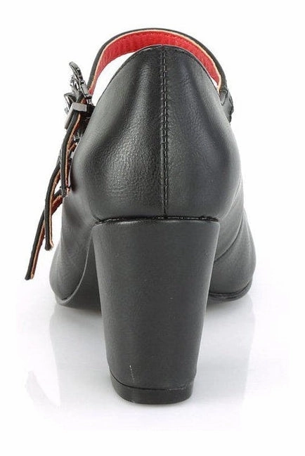 VIVIKA-38 Mary Jane | Black Faux Leather