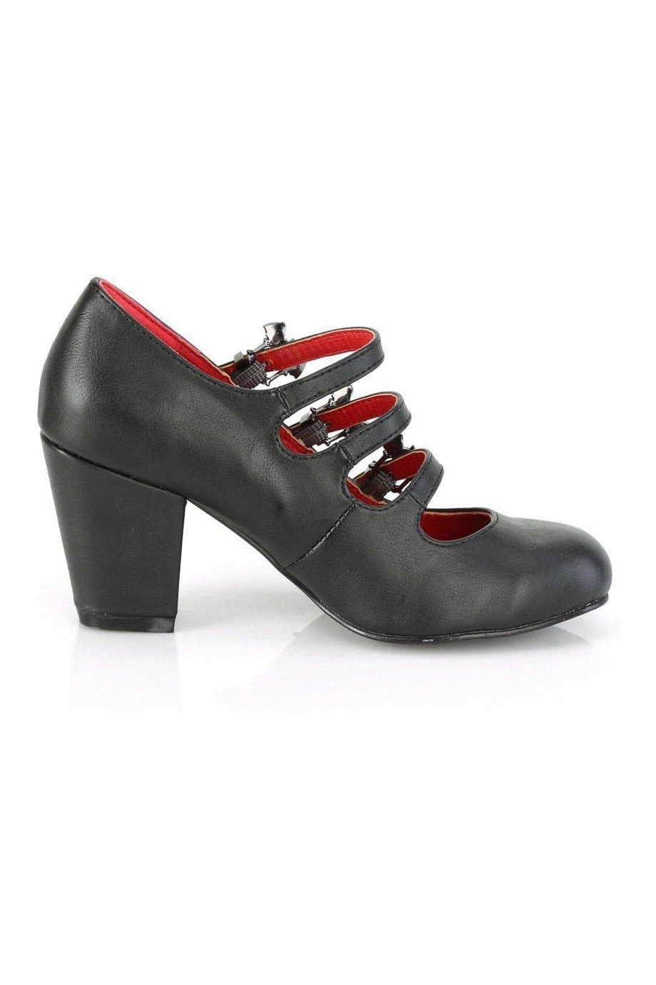 VIVIKA-38 Mary Jane | Black Faux Leather