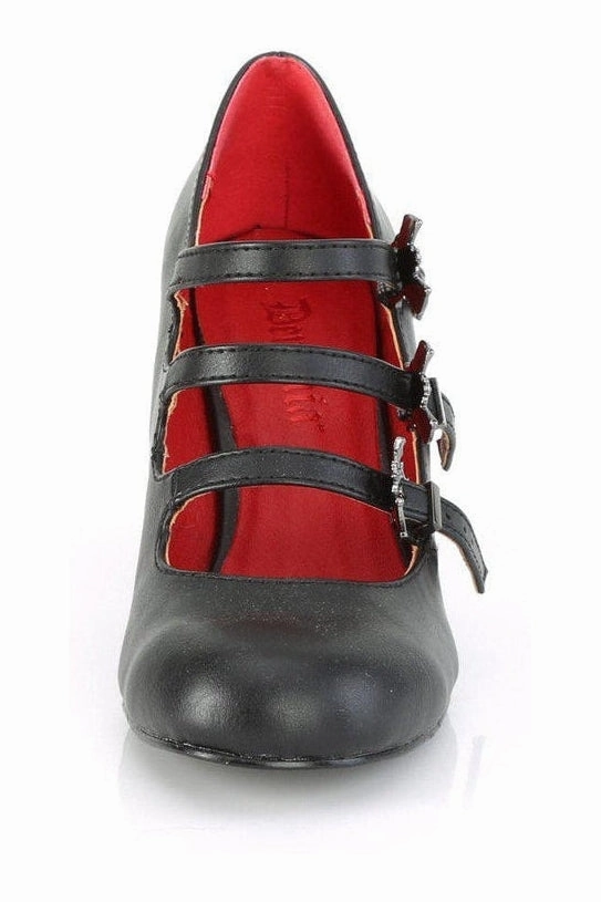VIVIKA-38 Mary Jane | Black Faux Leather