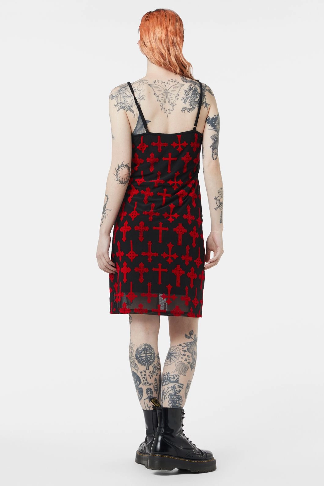 Vowed Flocked Mesh Dress