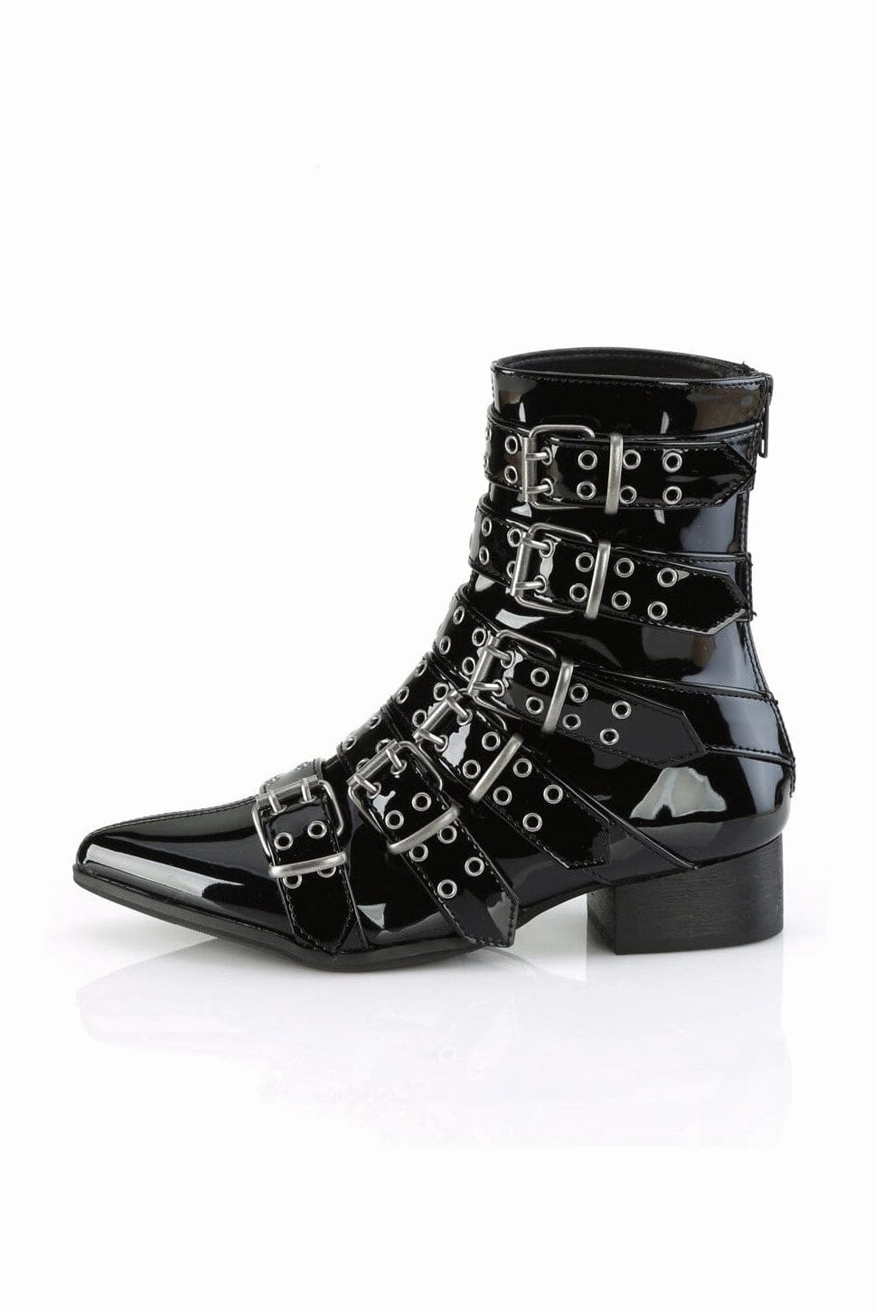 WARLOCK-70 Black Patent Knee Boot