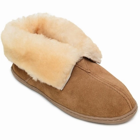 Womens Sheepskin Ankle Moccasin Slippers
